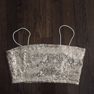 Rose gold Sequin crop top